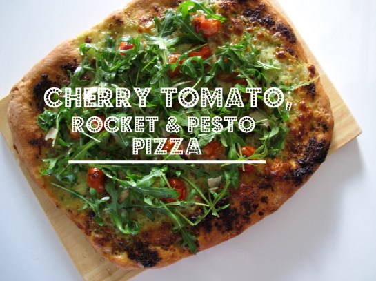 Cherry Tomato Rocket and Pesto Pizza