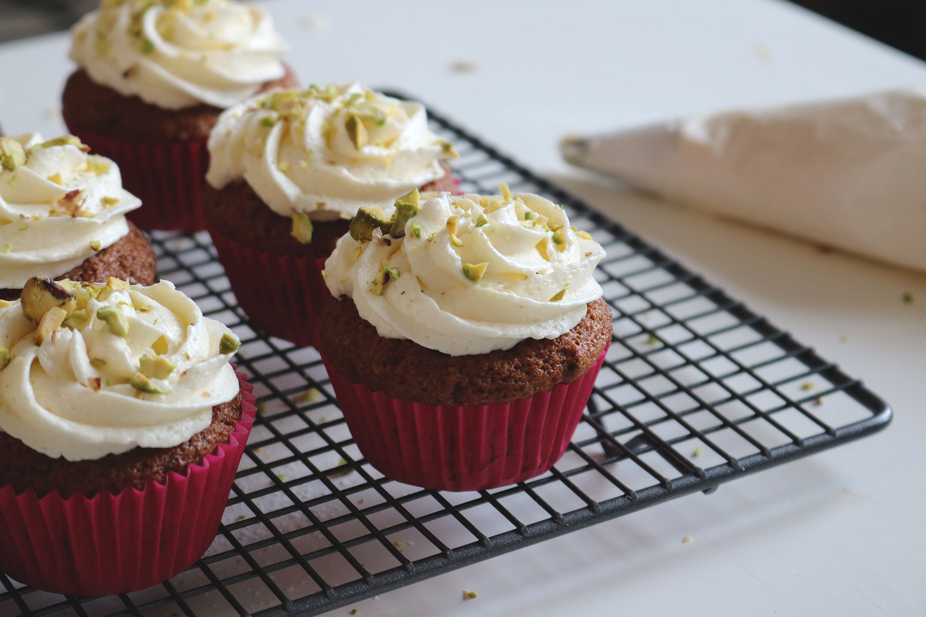 Pistachio and Carrot Cupcakes