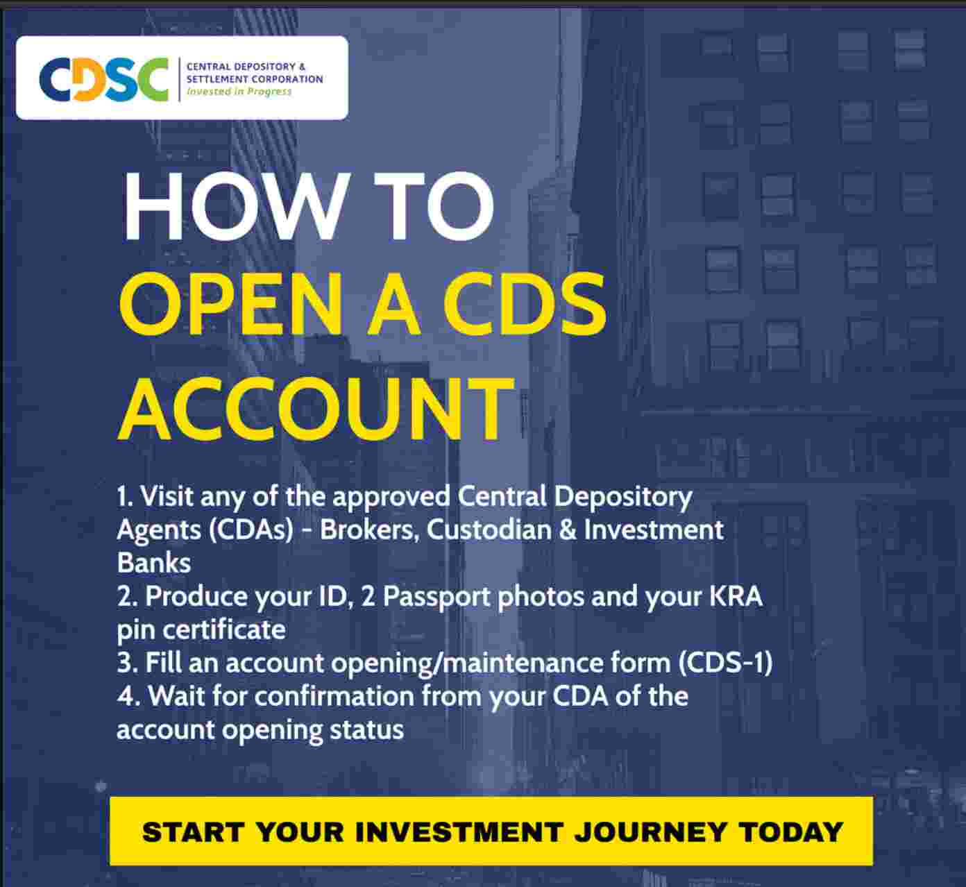 Requirements For Opening A CDS Account In Kenya