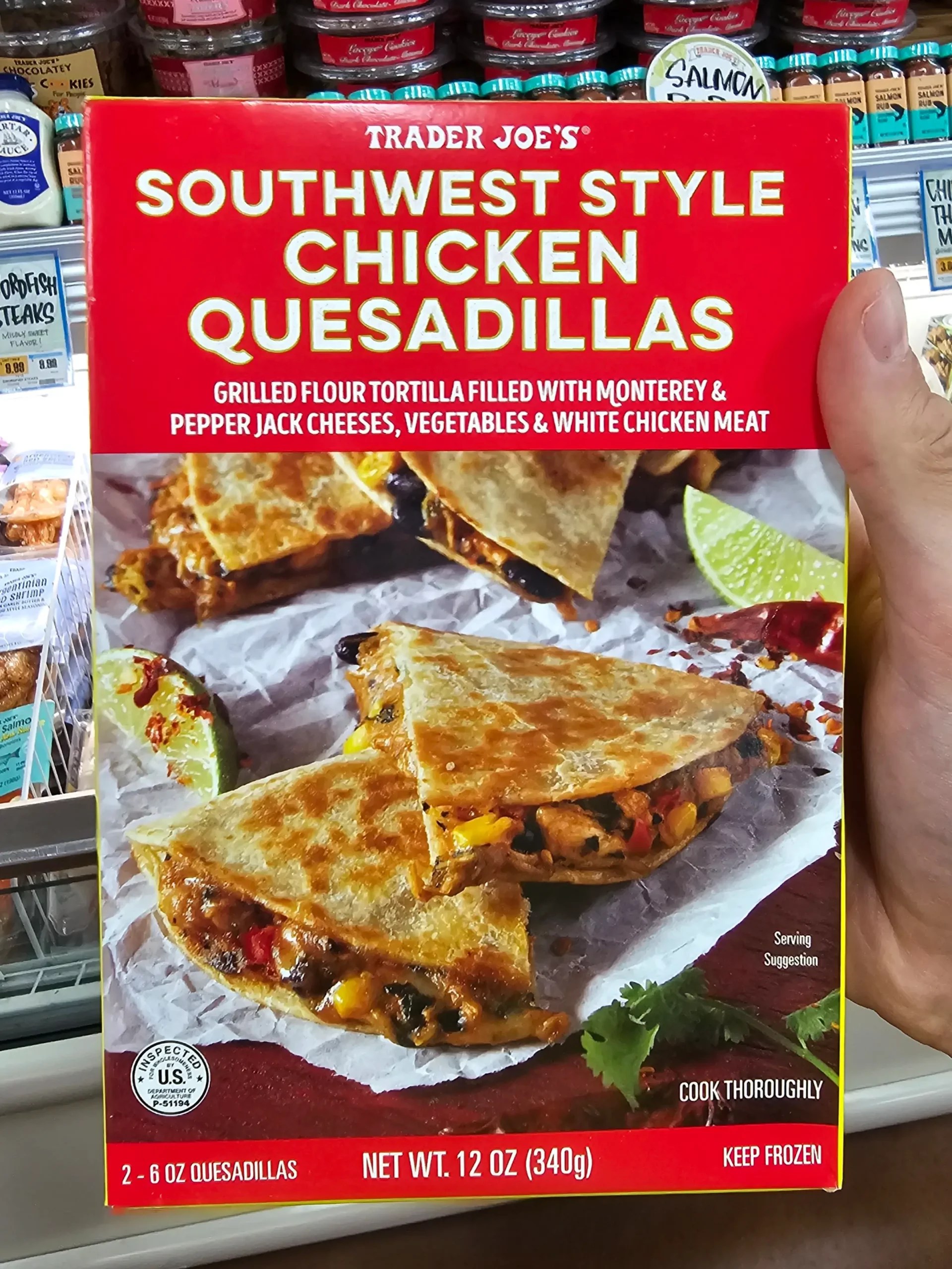 Reviewing Trader Joe's Chicken Quesadillas and Peanut Butter Cups, Gatsby Cookies Cream Bar