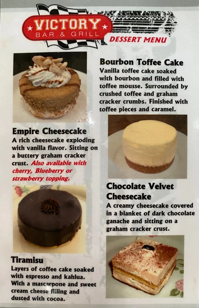 Desserts and Specialty Drinks Victory Bar and Grill West Berlin, NJ