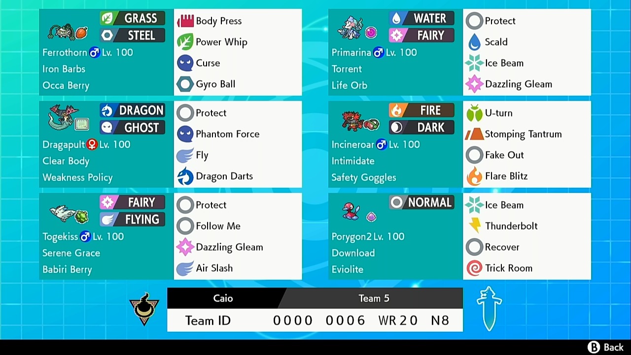Pokémon Sword & Shield — Rental Teams for VGC 2020 Victory Road