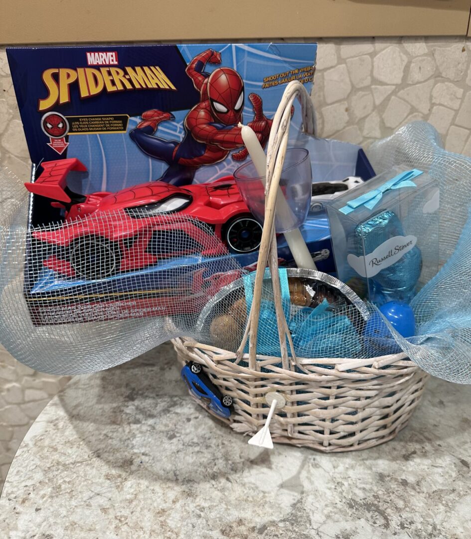 EASTER SPIDERMAN BASKET Victory Sweet Shop Ltd
