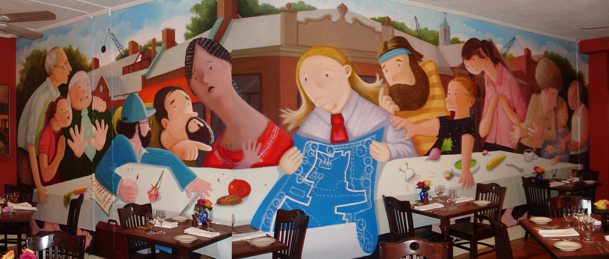 Restaurant murals Restauranting through history