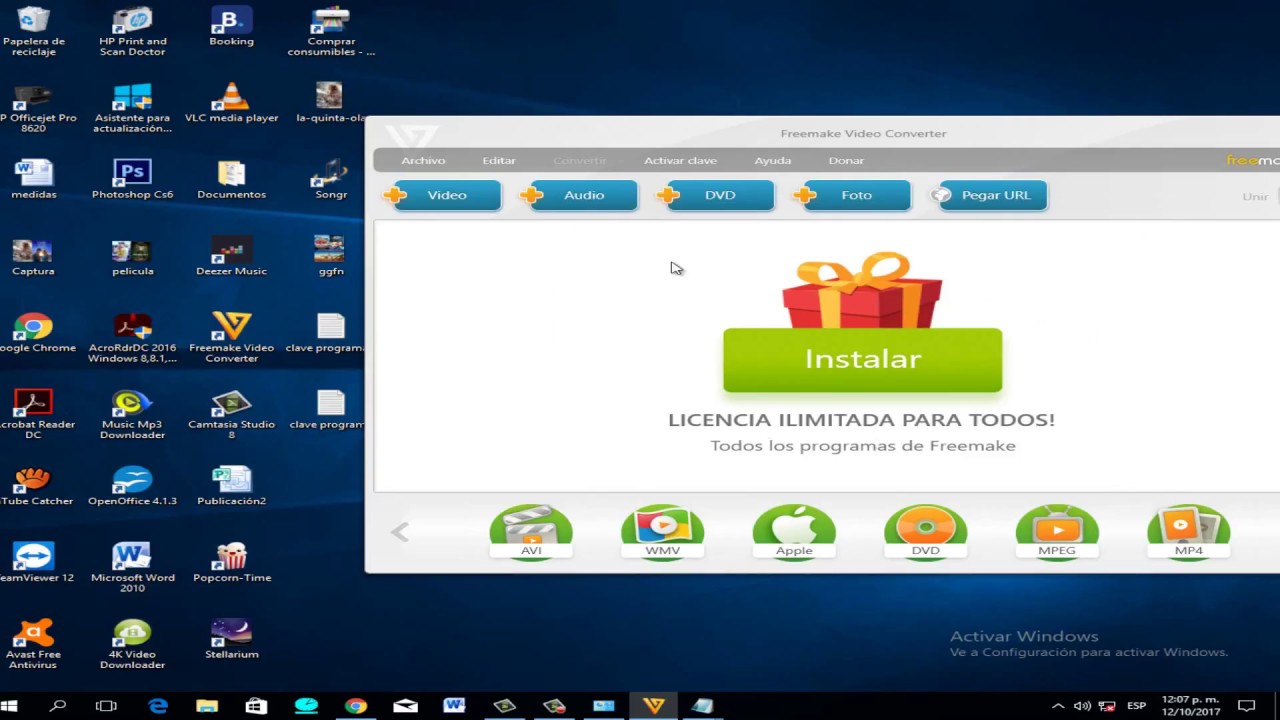Códigos e chaves do conversor de vídeo Freemake