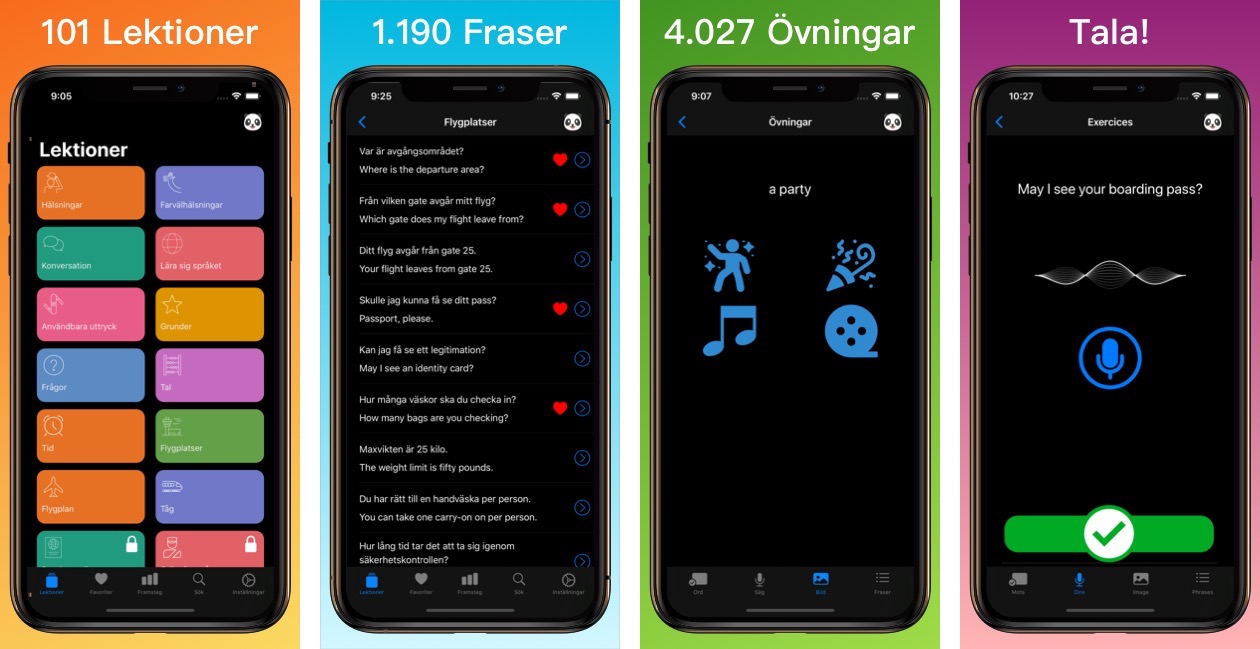 Lär dig engelska + för iPhone iPad Bästa gratis offlineapp