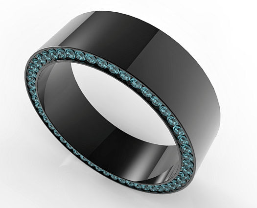 Black Gold Blue Diamonds Mens Wedding Band | Vidar Jewelry ... (525 x 425 Pixel)