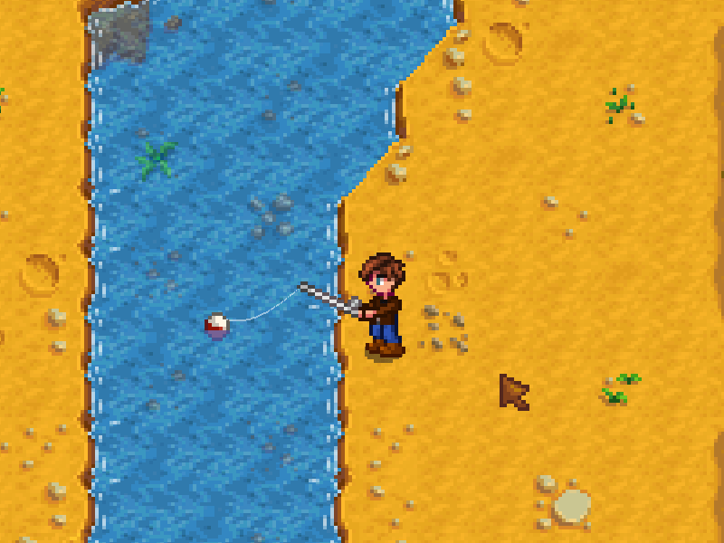 Stardew Valley Guide on Fishing Videogame Guy