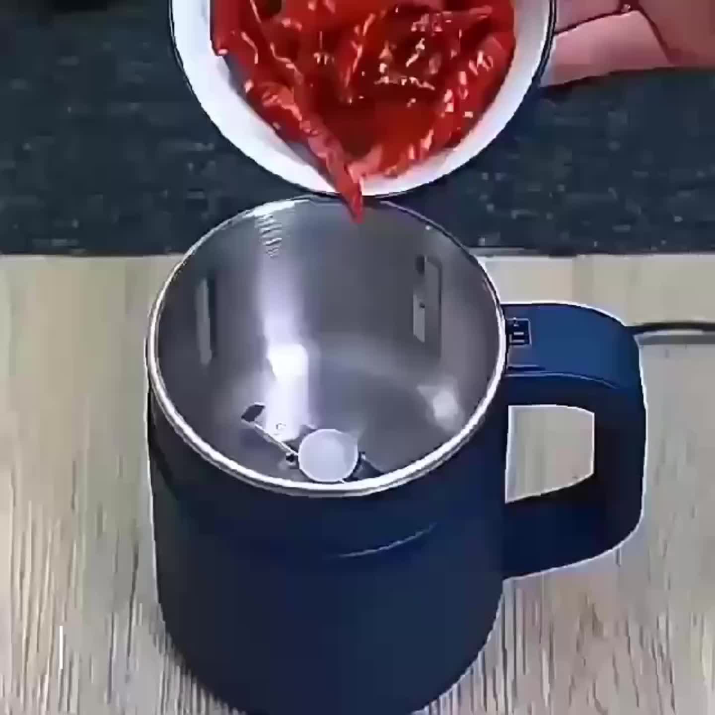 Household Small Powder Grinding Machine, Electric Mini Spice Grinder Add 5 Blades, 304 Stainless