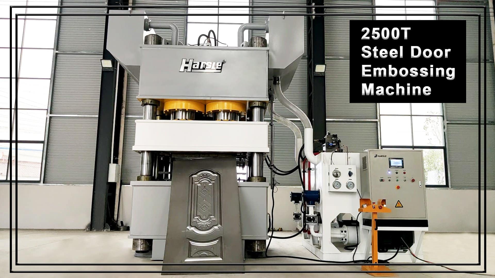 HARSLE 2500T Steel Door Embossing Machine With PLC And Touch creen