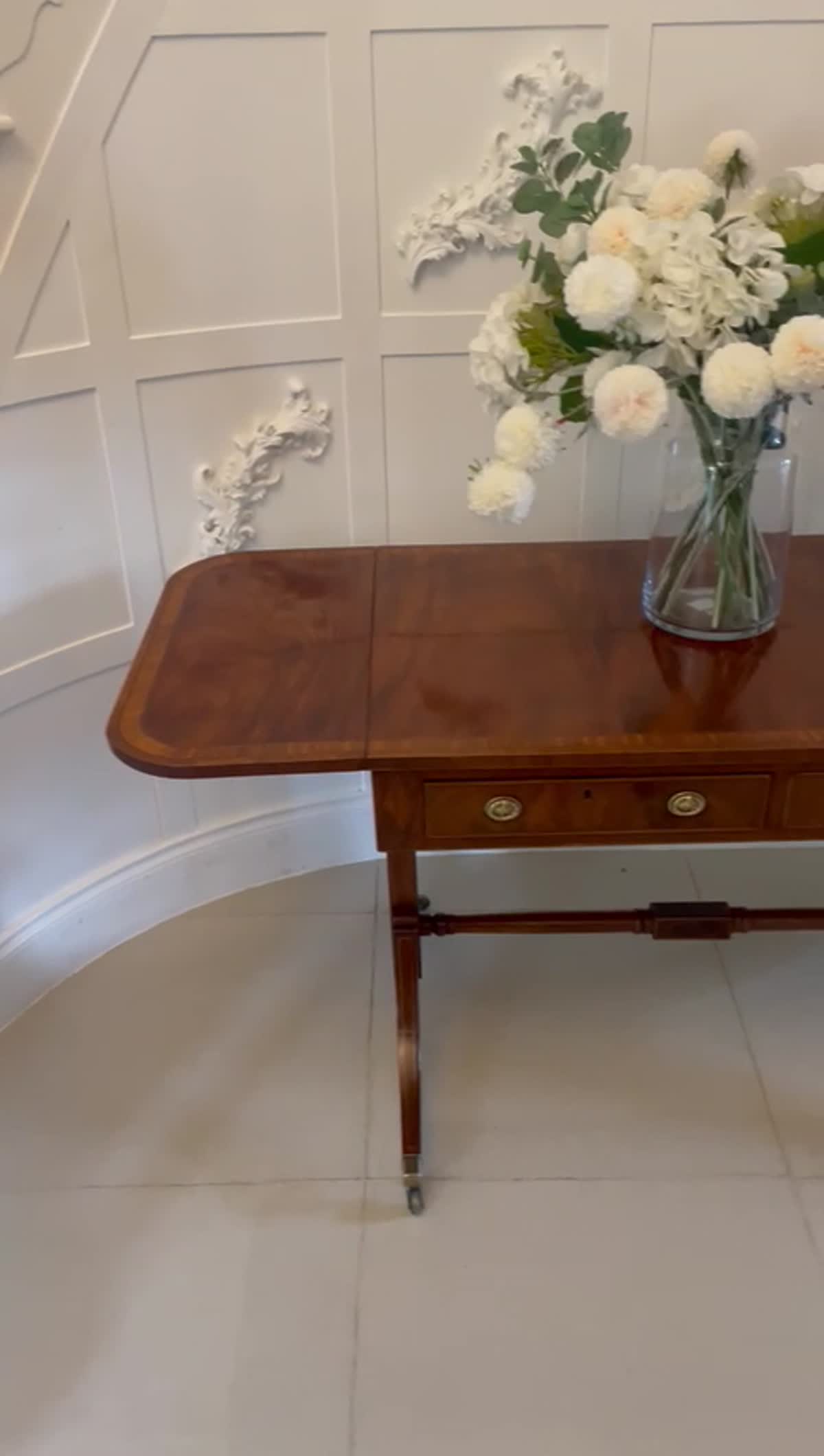 Outstanding Antique Edwardian Freestanding Mahogany Sofa Table in