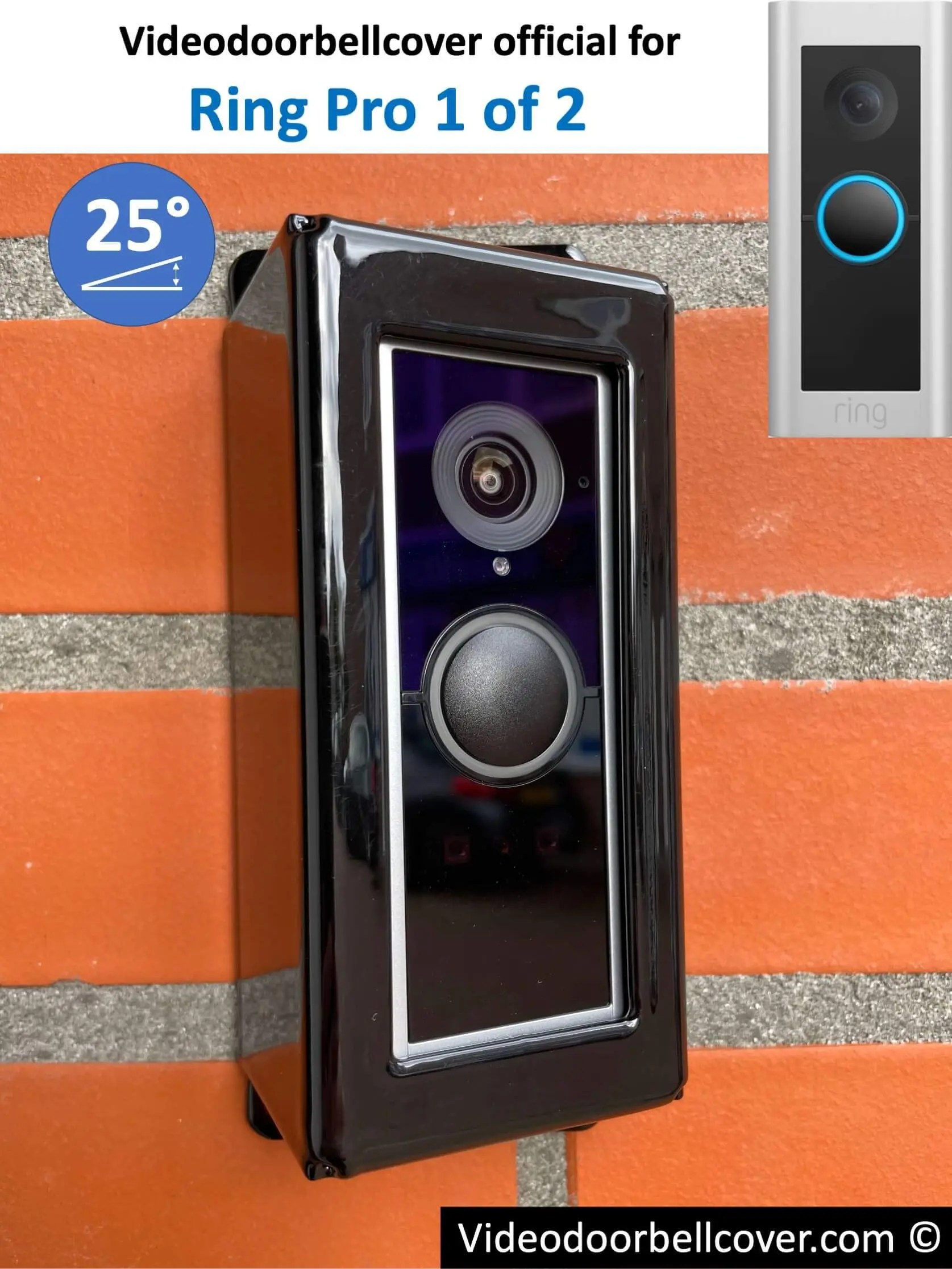 Ring Pro 1 & 2 video doorbell protection cover 25° black (anti theft