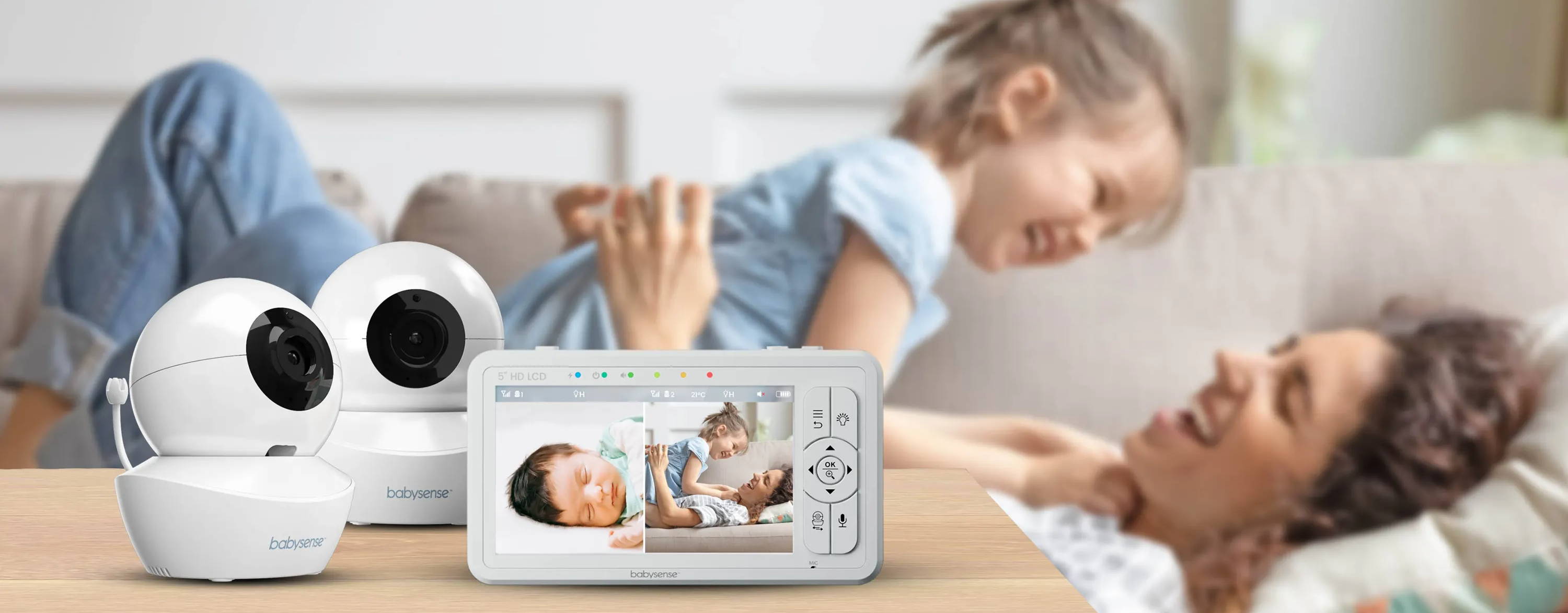 BABYSENSE HD S2 - elektroniczna niania z 2 kamerami i monitorem 5