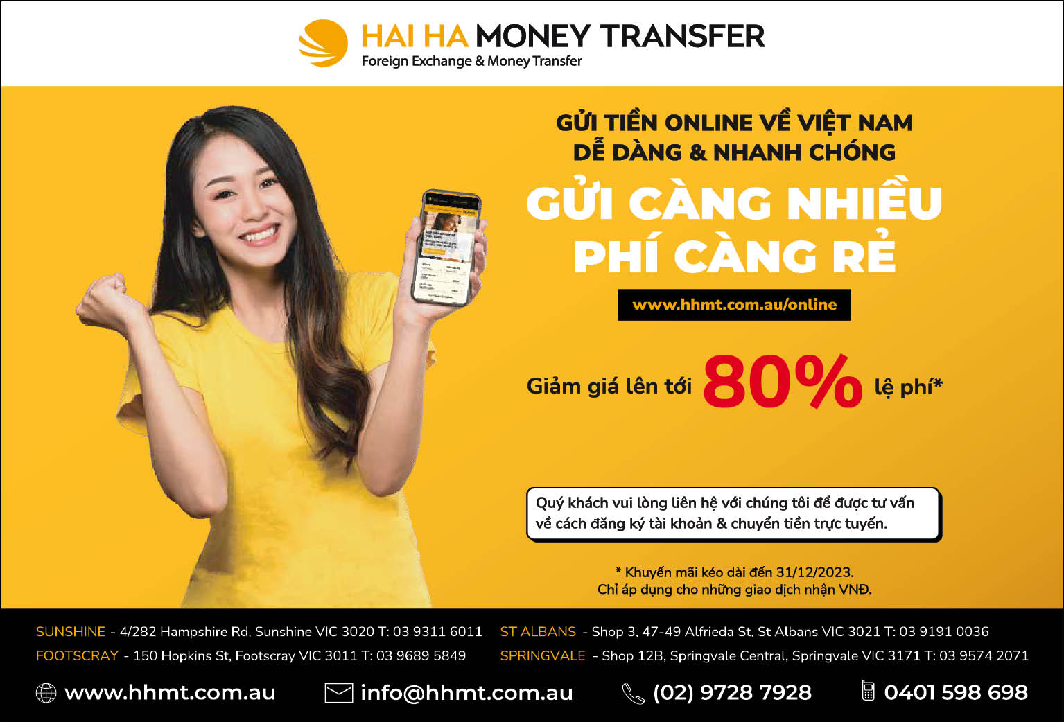Hai Ha Money Transfer Chuyển tiền tốt nhất tại Springvale, Melbourne