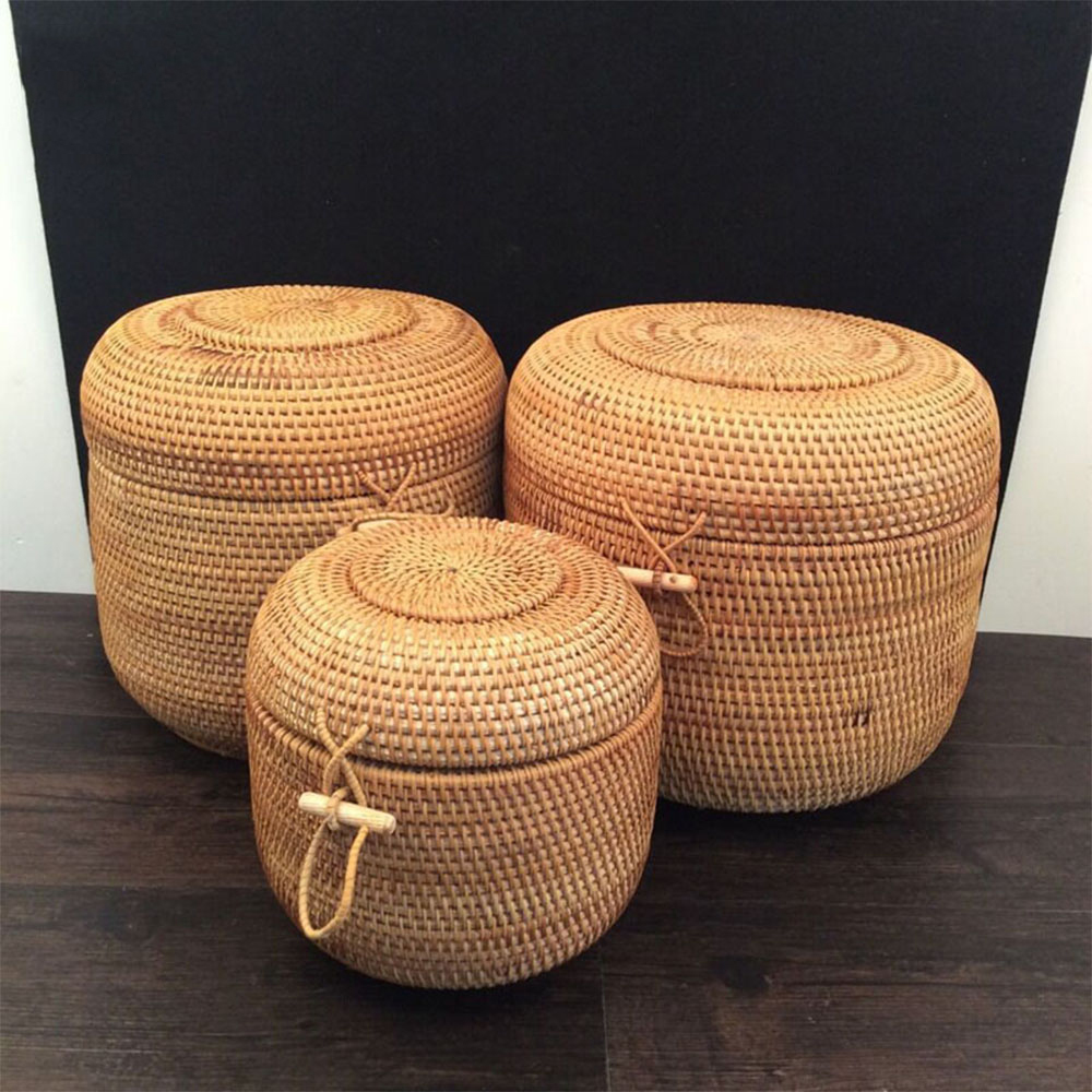 Rattan Storage Basket sku M00630 /Viettime Craft