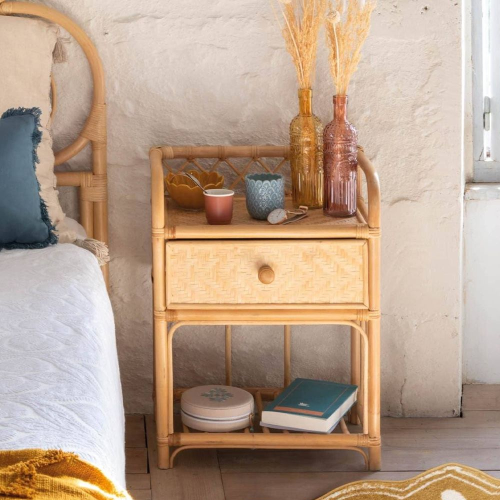 Rattan Bedside Table Sku M00221 Wholesale/ Viettime Craft JSC