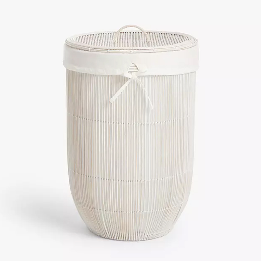 Bamboo laundry basket sku TD00306 from Viettime Craft Wholesale