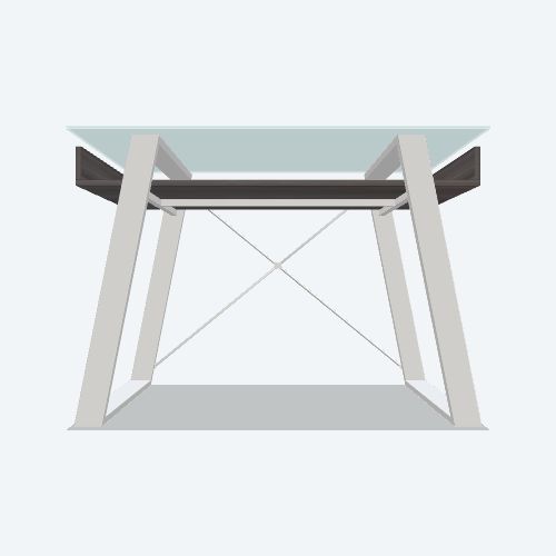 42in Lara Cool Gray and Snow White Desk Elle Decor Office Depot