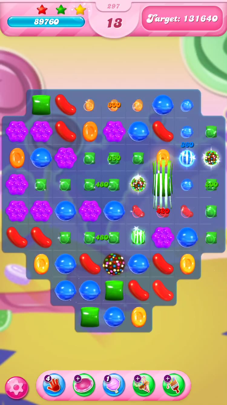 iOS Candy Crush Saga World 4 Episode 21 Jelly Jungle Level 297 220.220 brandon lee kelly