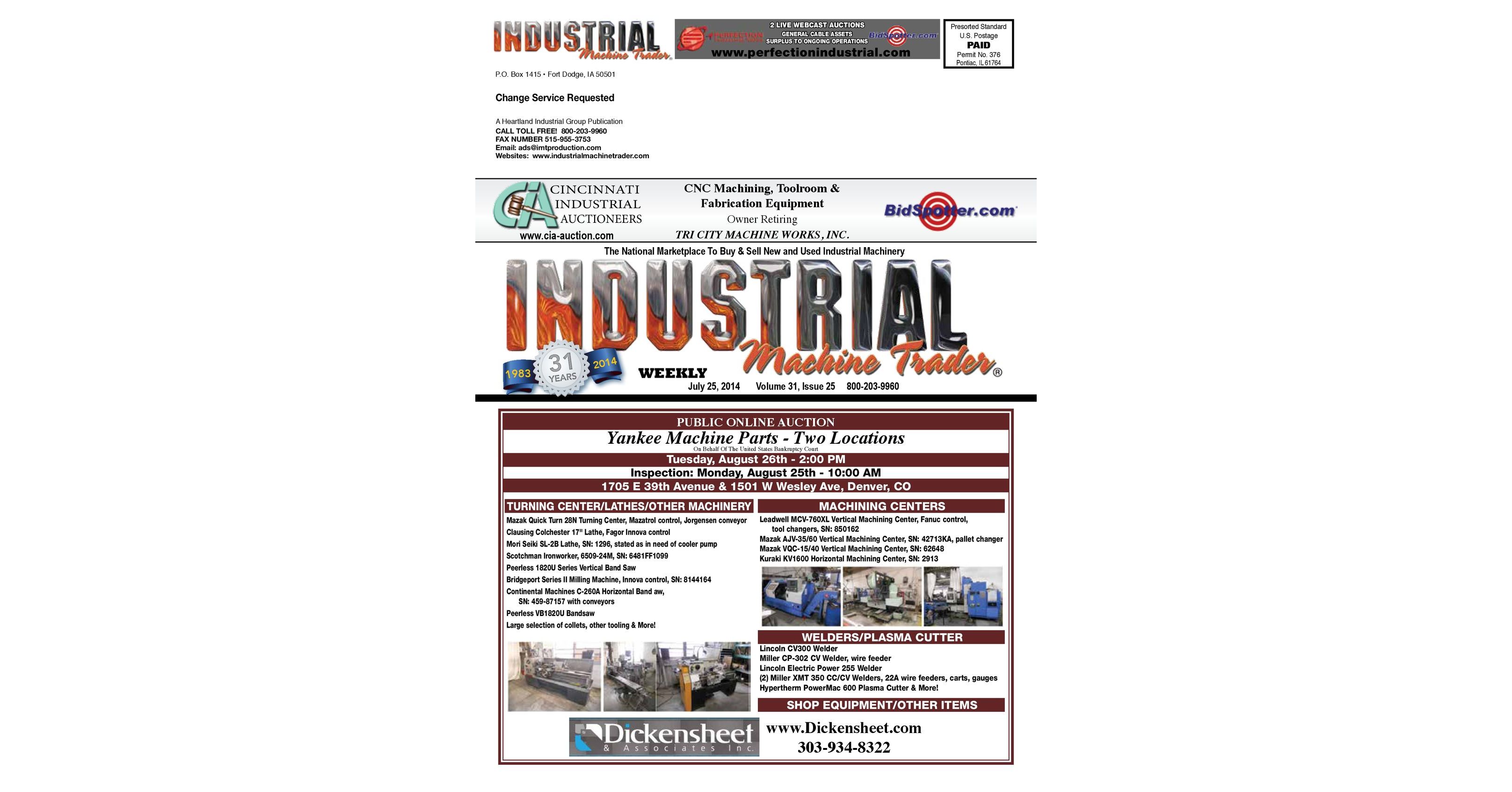 Industrial Machine TraderJuly 25, 2014