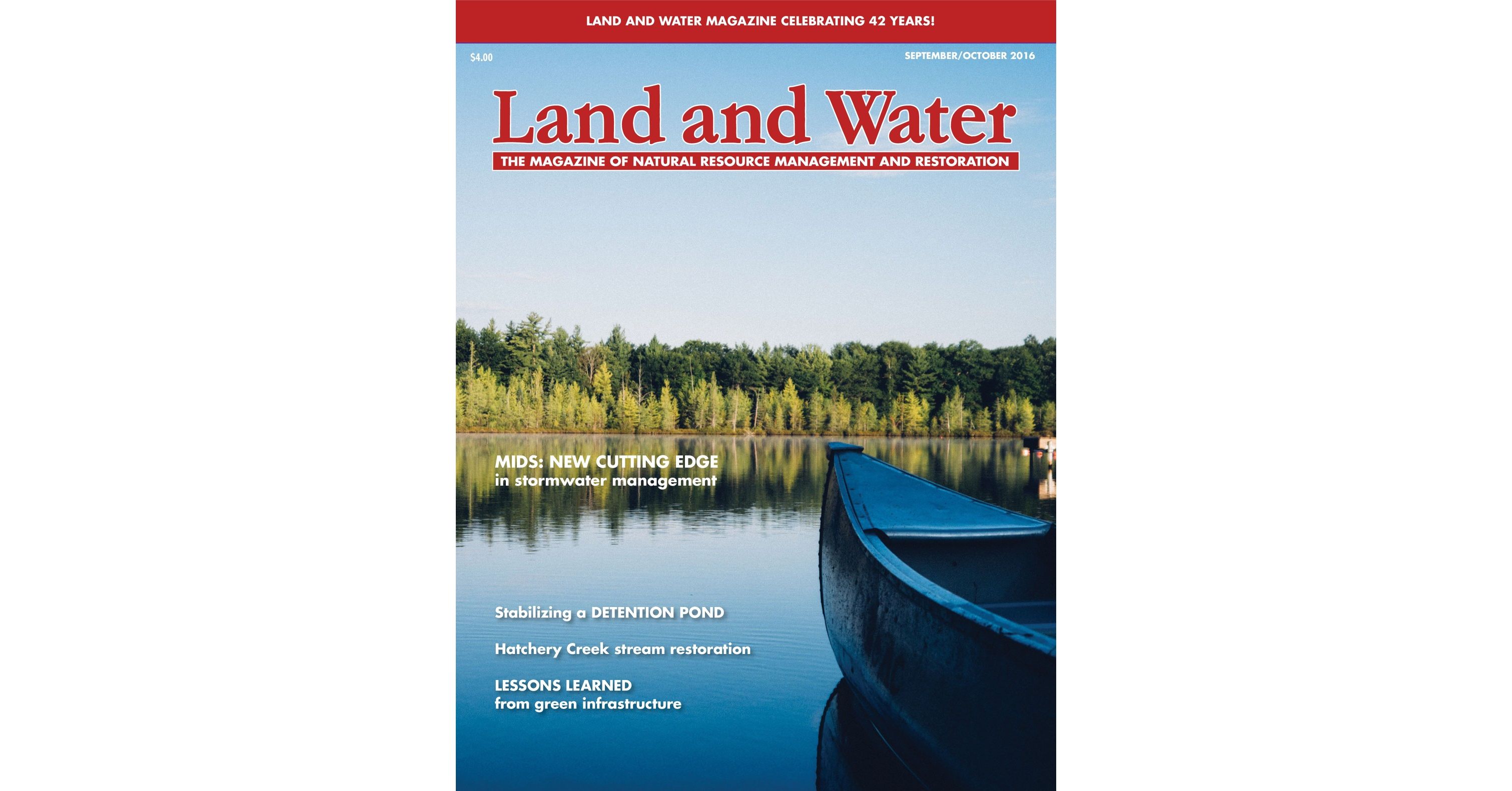 Land & Water stabilizing detention pond, MIDS stormwater management