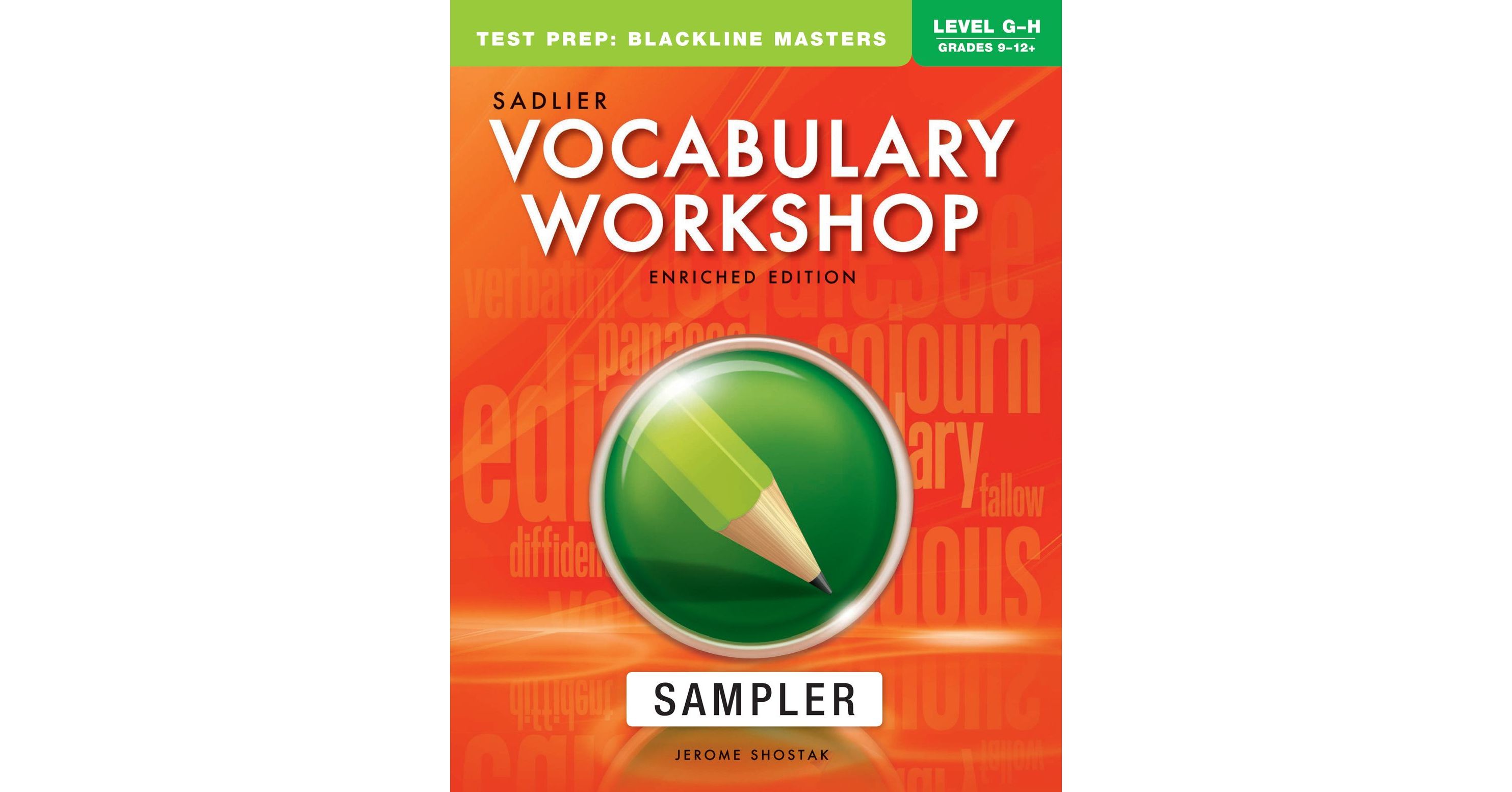 Vocabulary Test Prep Blackline Masters, Levels DH (Grades 912+), sampler