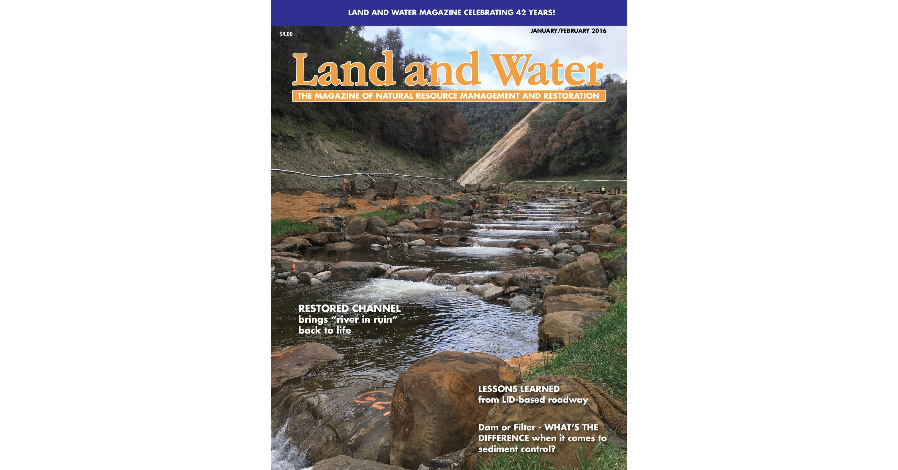 Land & Water restored channel, LID roadway, sediment control dam or