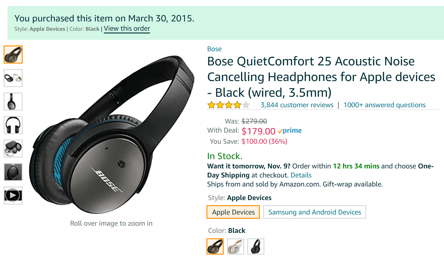 Early Black Friday Sale on Bose Noise Cancelling Headphones View from