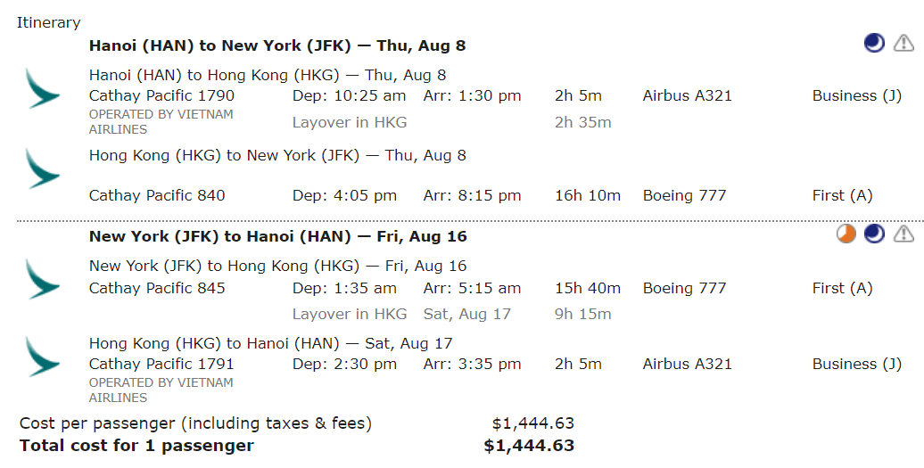 New Years Special 988 Cathay Pacific First Class Asia Back to North