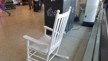 white rocking chair