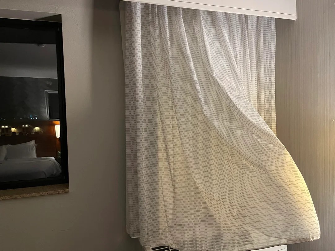 Behind The Curtains Is Just A Wall, Because This Marriott Hotel Room Has No Windows View from