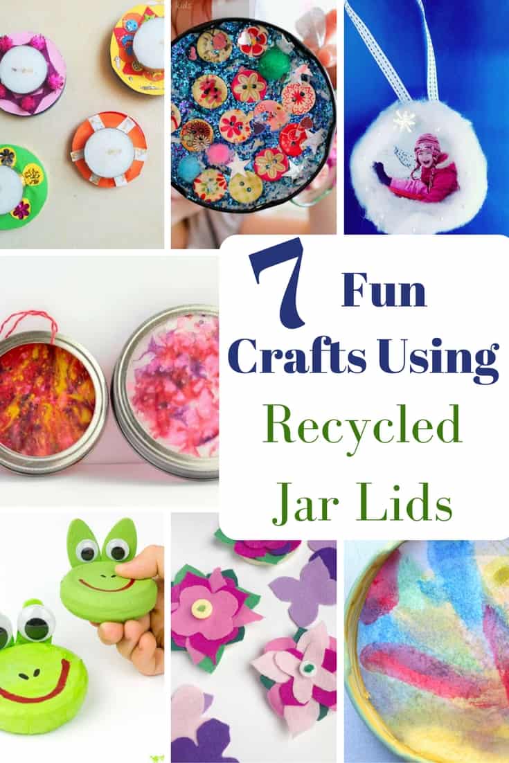 Preserved Kids Art with Recycled Jar Lids