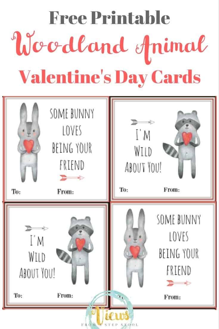 Free Printable Woodland Animal Valentines Views From a Step Stool