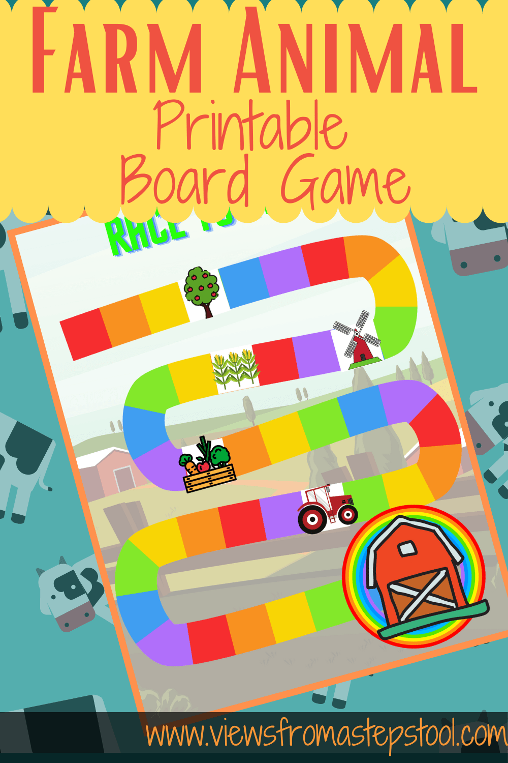 Printable Farm Animal Board Game