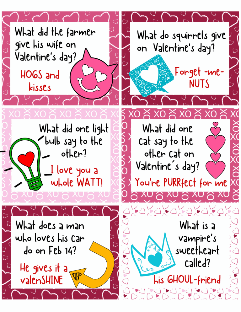 Printable Valentine's Day Lunchbox Jokes Views From a Step Stool