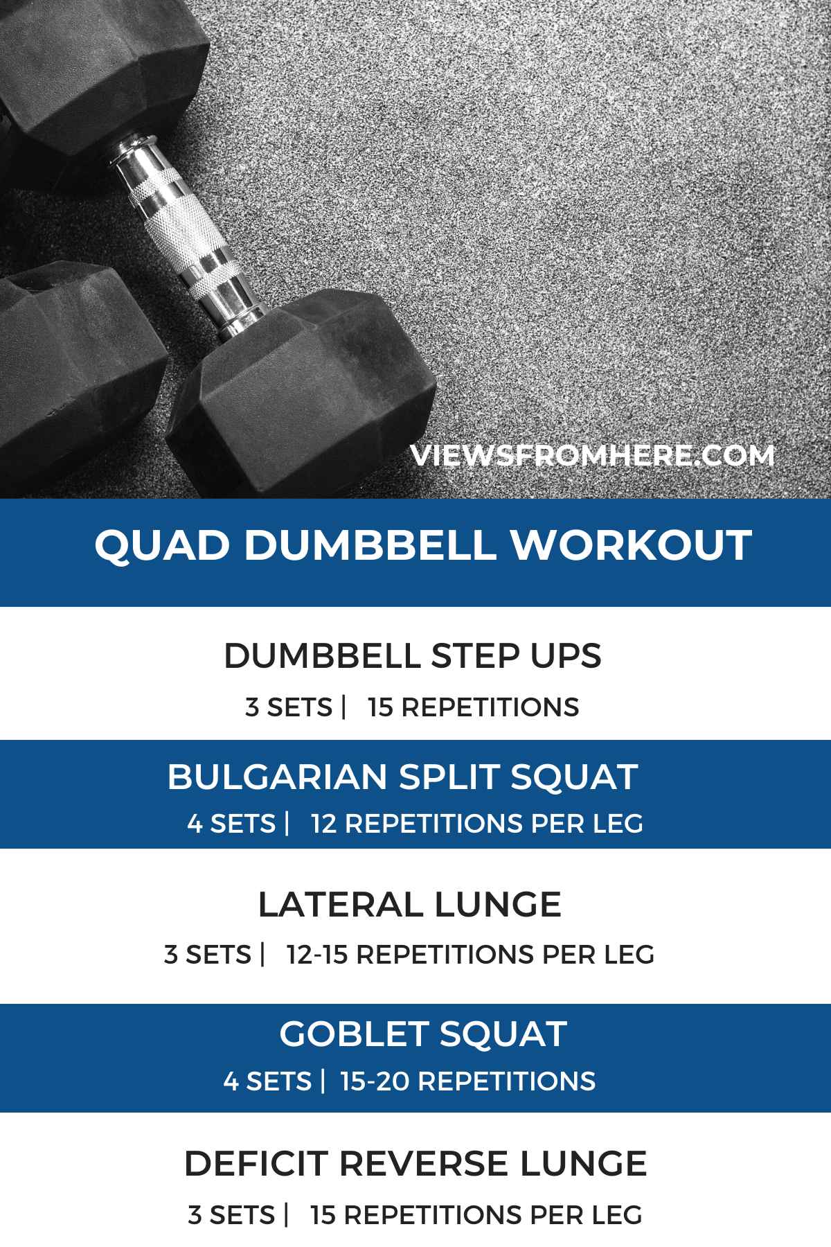 Dumbbell quad workout for strength • Views From Here