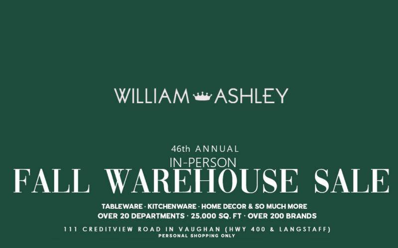 William Ashley's Warehouse Sale is Back! View the VIBE Toronto