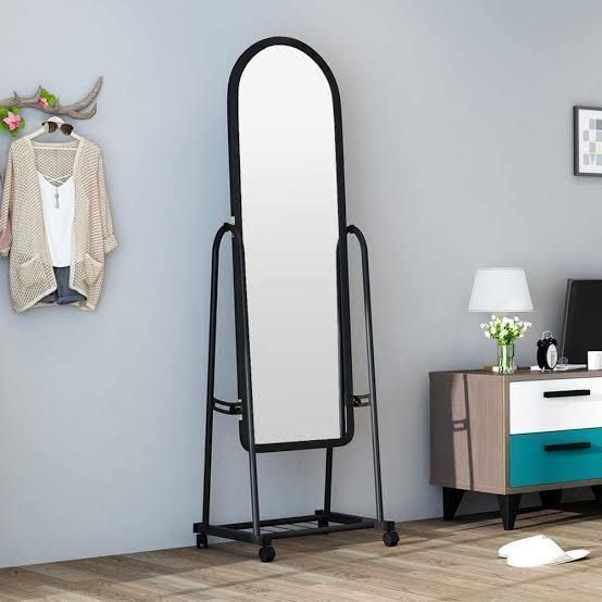 Full Length Stand Up Mirror on Wheels View To Take