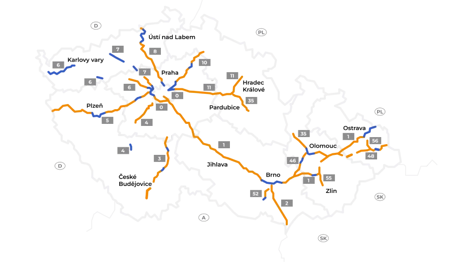 Czech Republic Roads Routes Requiring