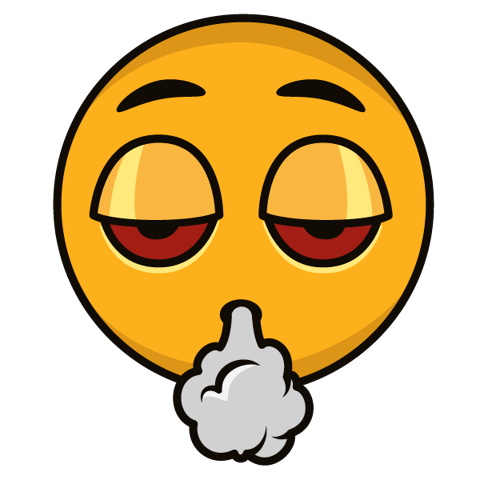 emoji with smoke on face