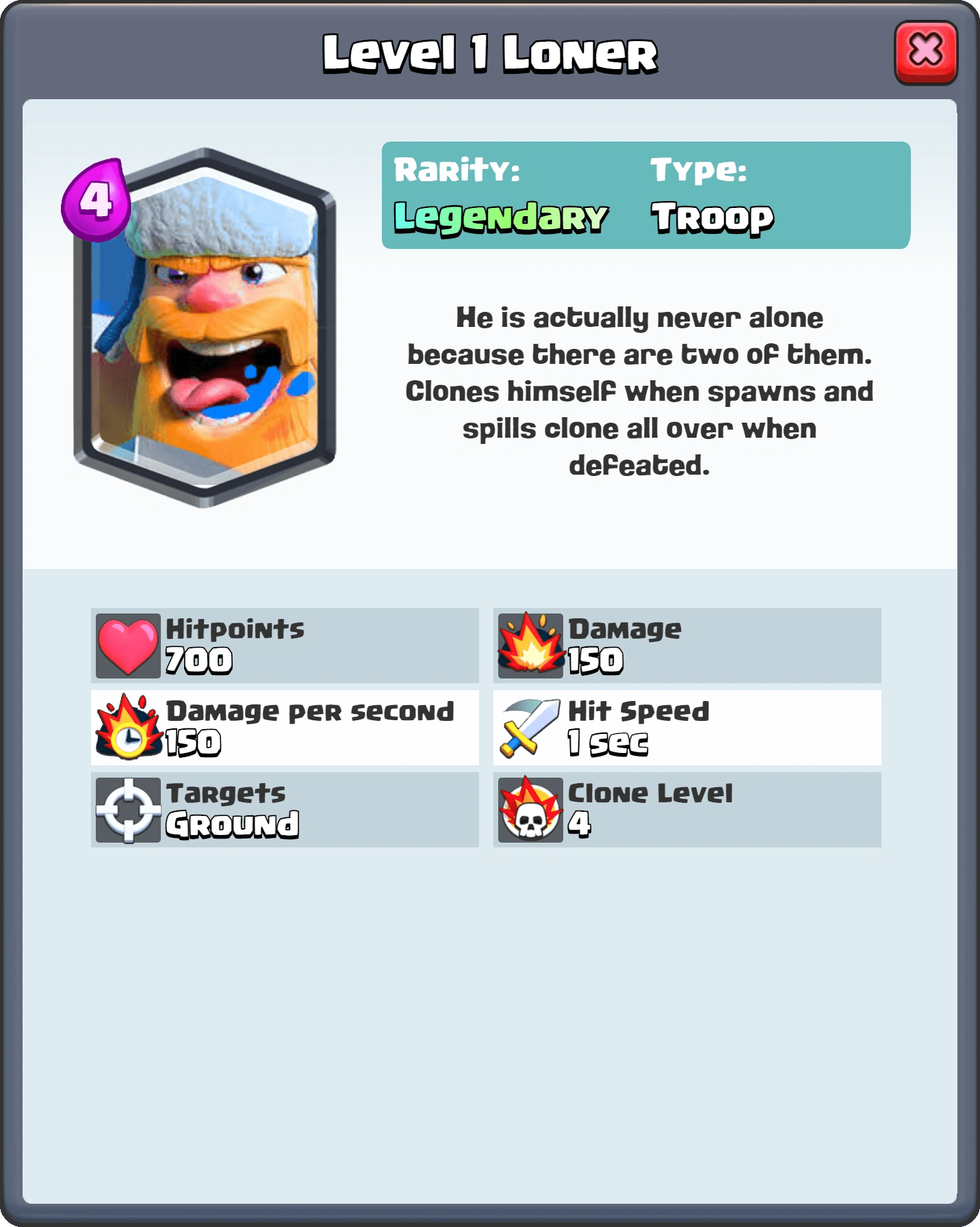 Image Level 1 Loner FQ (1).png Clash Royale Wiki FANDOM powered