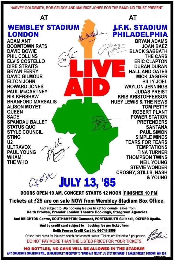 live aid concert performers