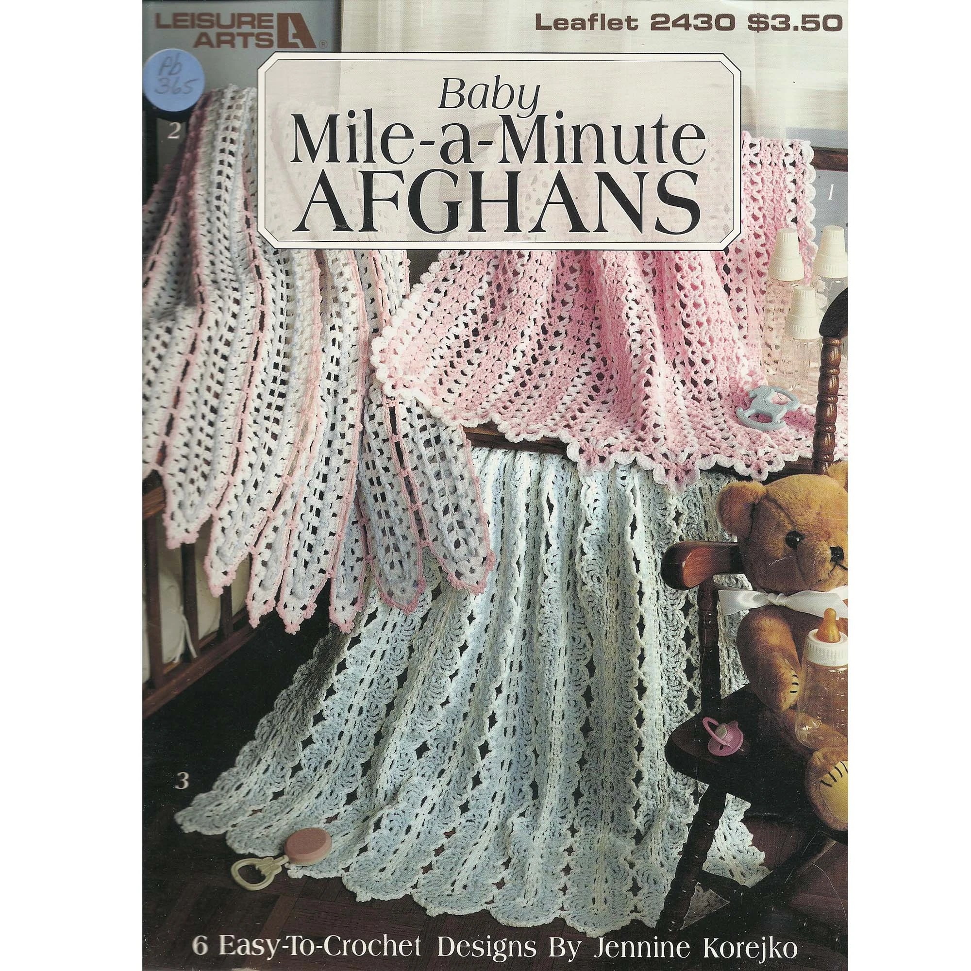 Leisure Arts 2430 Baby Mile A Minute Afghans Knitting and Crochet