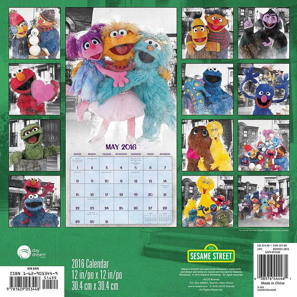 Image SesameStreetWallCalendar2016back.jpg Muppet Wiki FANDOM powered by Wikia