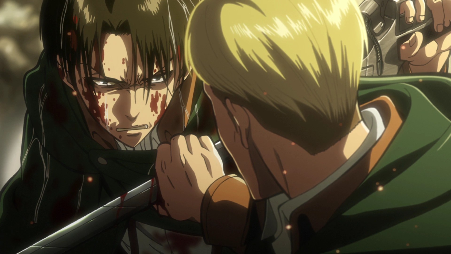 Image Levi tries to kill Erwin.png Attack on Titan