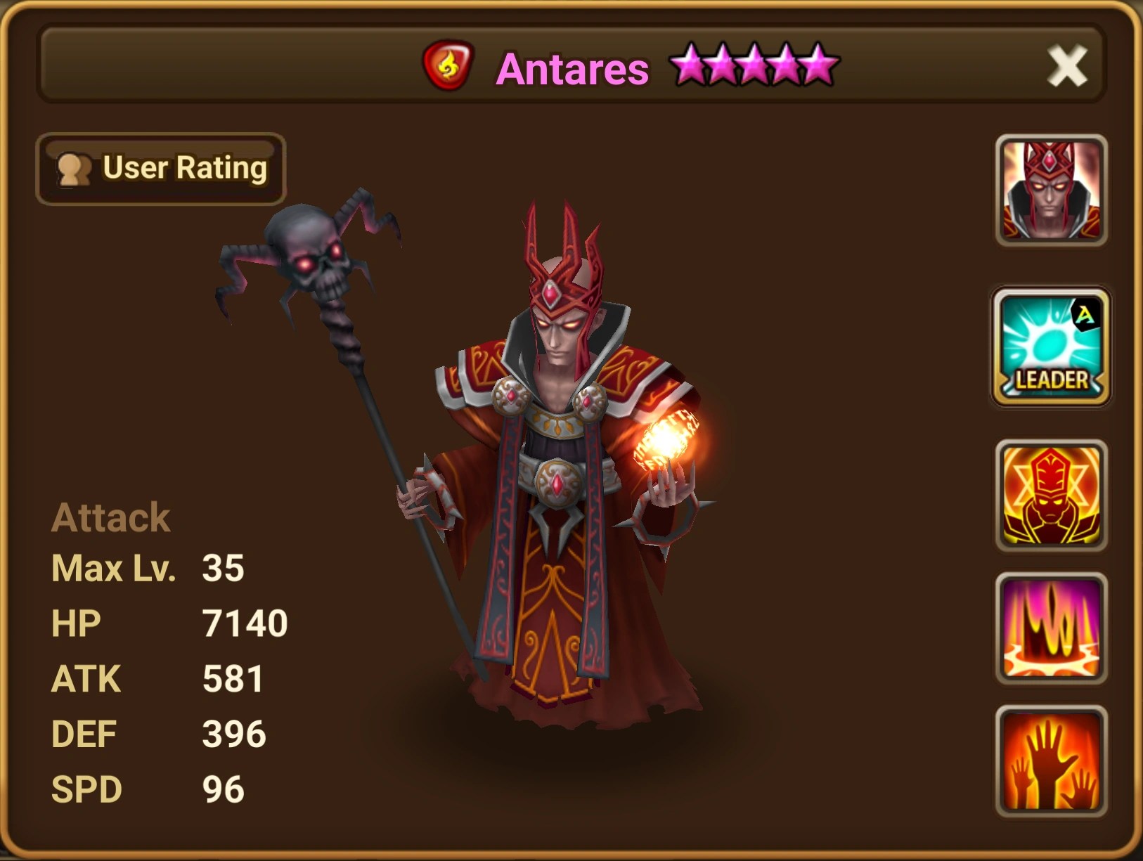 Image Antares (Collection).png Summoners War Sky Arena Wiki