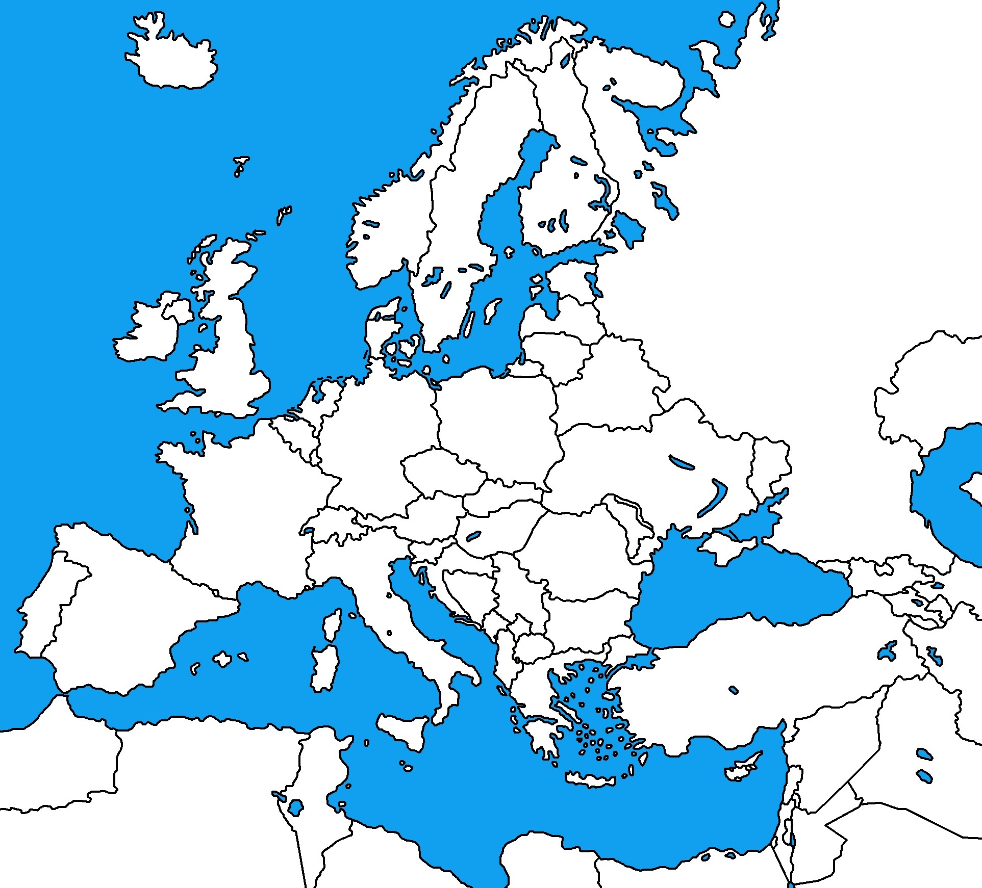 Europe Countries Blank Map Image Blank Map of Europe.png TheFutureOfEuropes Wiki FANDOM