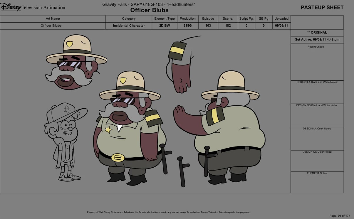 Image Sheriff blubs character sheet.jpg Gravity Falls Wiki FANDOM powered by Wikia