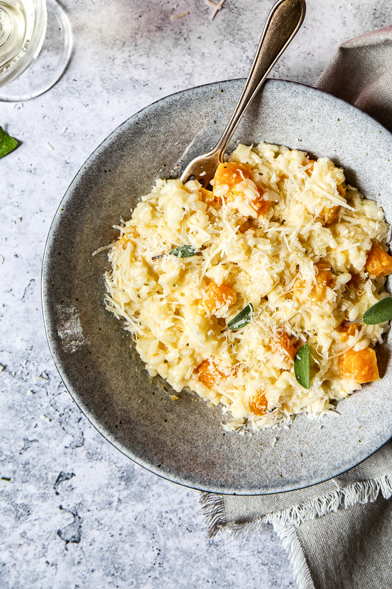Butternut Squash Risotto with Sage and Goat Cheese Vikalinka