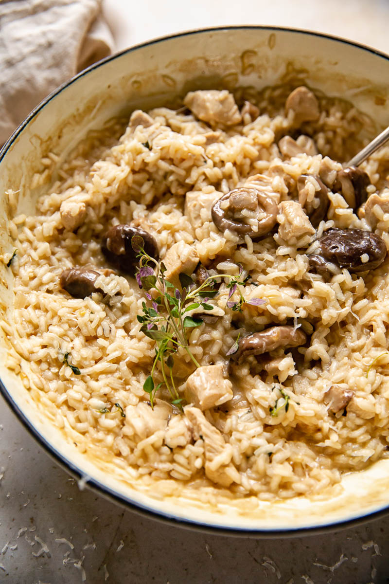 Chicken Risotto with Mushrooms and Thyme Vikalinka